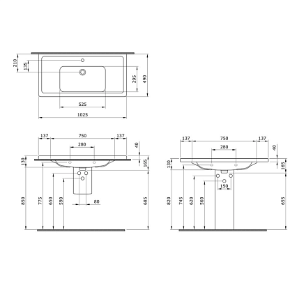 Раковина Bocchi Taormina Pro 1118-001-0126 105 см