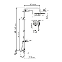 Душевая стойка WasserKRAFT A188.254.155.WM Thermo с термостатом, белый