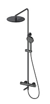 Душевая стойка Oliveeka Y-Line OL-739902-BGM с термостатом, оружейный металл