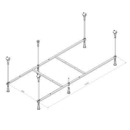 Каркас Am.Pm Func W84A-160-070W-R 160x70 см