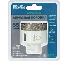 Коронка алмазная по керамограниту 55 мм, M14 на УШМ Diamond Industrial DIDKVP55M14