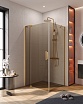 Душевой уголок Cezares Slider SLIDER-AH-1-80-90/100-BR-BORO 80x90/100 бронзовое, брашированное золото
