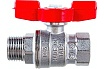 Шаровой кран Giacomini R854, 1/2, ВН, ручка-бабочка красная, хромированный R854X023