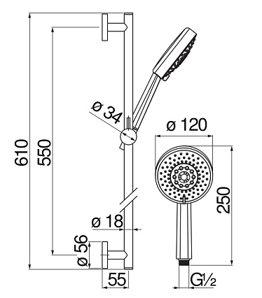 Душевой гарнитур Nobili AD140/54WM Polar white