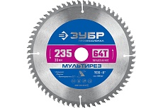 Пильный диск по алюминию Зубр Мультирез 235x30 мм, 64Т 36907-235-30-64_z01