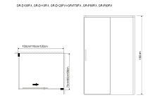 Душевая дверь Grossman Fly 120x190, прозрачное, хром GR-D120Fl1