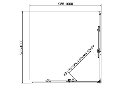 Душевой уголок Vincea Слим 8мм (Slim 8mm) VSS-4SL100CL 100x100 хром, стекло прозрачное