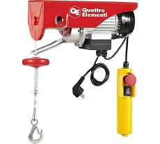 Электрическая таль Quattro Elementi TL-250 550 Вт, 125/250 кг, трос 12 м, блок полиспаст в компл. 793-688