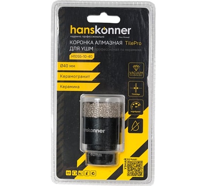 Коронка алмазная 40x60 мм, М14 для УШМ Hanskonner H1055-10-40