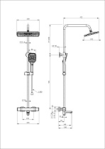 Душевая стойка Wonzon&Woghand Stay 2 WW-B3016-T1-CR термостат, хром