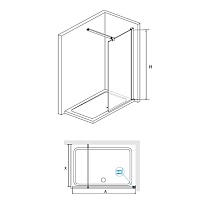 Душевая перегородка RGW Walk In WA-001 100x195 хром, прозрачное