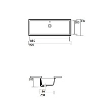 Раковина Kerasan Slim 23001 90 см белый