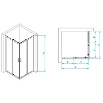 Душевой уголок RGW Passage PA-030B 80x80 прозрачное, черный 3508103088-14