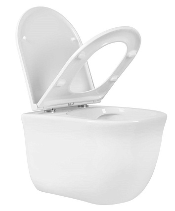 Подвесной унитаз SET Aquatek Классик-015 4в1, кнопка белый