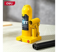 Домкрат бутылочный гидравлический 2т DQ71002 (высота подъема 180-333мм) Deli 130436