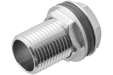 Штуцер врезка в бак (емкость) с прокладкой 1/2 латунь MPF ИС.071266