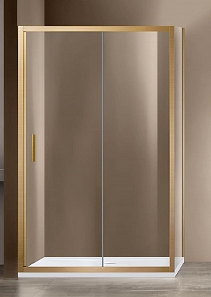 Душевой уголок Vincea Garda VSR-1G9014CLG 140x90 брашированное золото, прозрачный