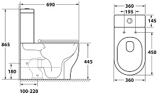 Чаша для унитаза Owl 1975 Tid Cirkel-G безободковая, с микролифтом