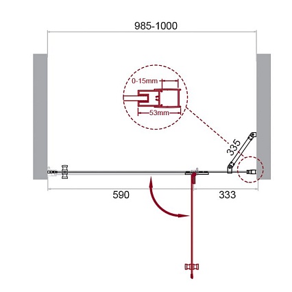 Душевая дверь BelBagno KRAFT-B-12-60/40-C-Cr-R 100x195 прозрачная, правая