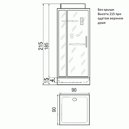 Душевая кабина River Moero 90x90 белый, прозрачное