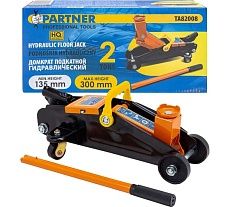 Гидравлический подкатной домкрат Partner 2т, h min 135мм, h max 290мм PA-TA82008(51706)