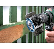Кордщетка плоская AGGRESSO 110 мм, жесткая, 3 предмета для дрели KWB 602600