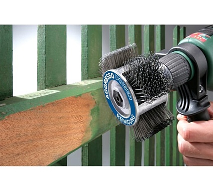 Кордщетка плоская AGGRESSO 110 мм, жесткая, 3 предмета для дрели KWB 602600