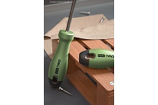 Шлицевая отвёртка Deli HOME SERIES GREEN HT1106L 6x150мм эксклюзивный дизайн, софттач пластик 130295