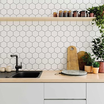 Керамогранит DNA Tiles Bee Off White 11,5x10 см, 124259