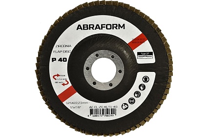 Круг лепестковый FlapLine ZC, 125 мм, прямой, Р40 ABRAFORM AF-FL-ZC-KLT1-40