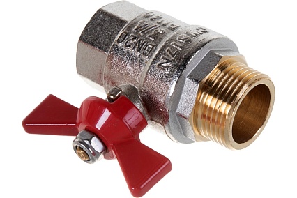 Кран шаровой Valtec Base рукоятка бабочка 3/4" внутренняя-наружная VT.218.N.05