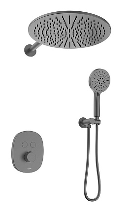 Душевой набор Black&White Gravity GH-9201-GM термостат, оружейная сталь