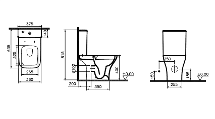 Унитаз VitrA Polar 9843B003-7201 безободковый, с микролифтом