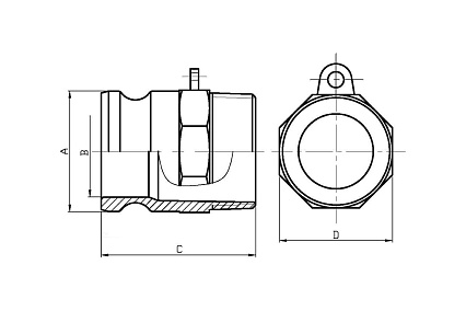 Полипропиленовый камлок Гроссис тип F 1 1/2" 0431520