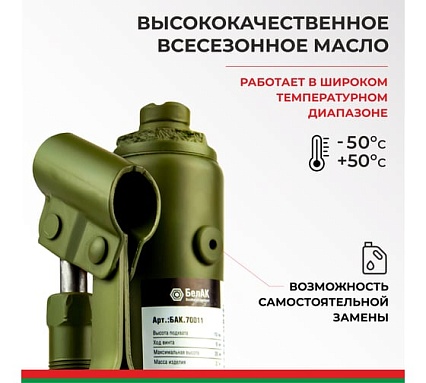 Гидравлический домкрат БелАК 2 т, ECO БАК.70011