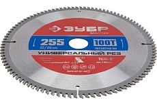 Диск пильный по алюминию Зубр Универсальный рез 255x32/30 мм, 100Т 36916-255-32-100_z01