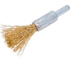 Щетка концевая для дрелей гофрированная латунированная сталь, 12 мм, хв-к 6 мм, BS 0.3 мм №851 Профоснастка 20212051