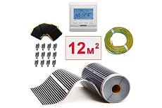 Плёночный электрический тёплый пол ТеплоСофт 12м.кв. с электронным терморегулятором плёнка 12м.кв./эл