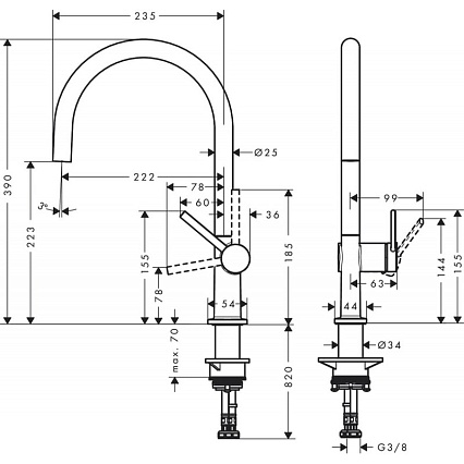 Смеситель для кухни Hansgrohe Talis 72804000