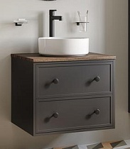 Мебель для ванной Iddis Torr 60 см со столешницей МДФ, макадамия орех, темно-серый
