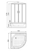 Душевая кабина Parly EC921 90x90см тонированная