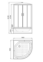 Душевая кабина Parly EC921 90x90см тонированная