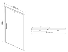 Душевая дверь Vincea Lugano VDS-1L 120x195 хром, прозрачная