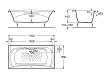 Чугунная ванна Roca Akira 170x85 см, арт.2325G000R с отверстиями для ручек, с противоскользящим покрытием