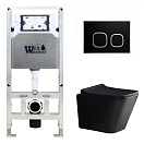 Комплект Weltwasser 10000010528 унитаз Gelbach 041 MT-BL + инсталляция + кнопка Amberg RD-BL