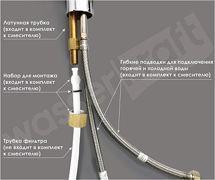 Смеситель для кухни WasserKRAFT A8047, под фильтр, темная бронза