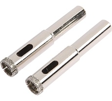 Сверло алмазное по стеклу и керамике 12x65 мм, 2 шт, трехгранный хвостовик Тундра 1935832