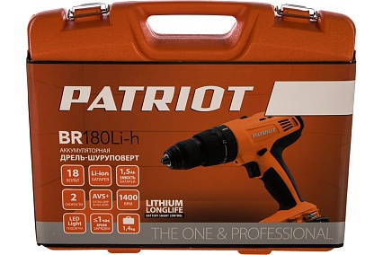 Аккумуляторная дрель-шуруповерт Patriot BR 180Li-h 180301460