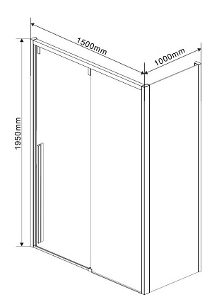 Душевой уголок Vincea Lugano VSR-1L1015CLB-1 150x100 черный, прозрачный