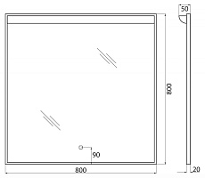 Зеркало BelBagno SPC-UNO-800-800-TCH 80x80 см, с подсветкой